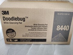 5 Pack 3M Doodlebug 8440 White Cleansing Pad light-duty cleaning 10”x 5” X 1”