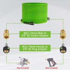 PWACCS Pressure Washer Hose for Power Washer – 3600 PSI Kink Resistant Pre