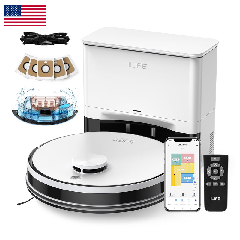 Ilife A30 Pro Robot Vacuum And Mop Self Emptying Station For 60 Days 5000Pa