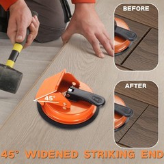 REXBETI Floor Gap Fixer Tool, Plank Repair Kit, 45°Striking Face, Orange