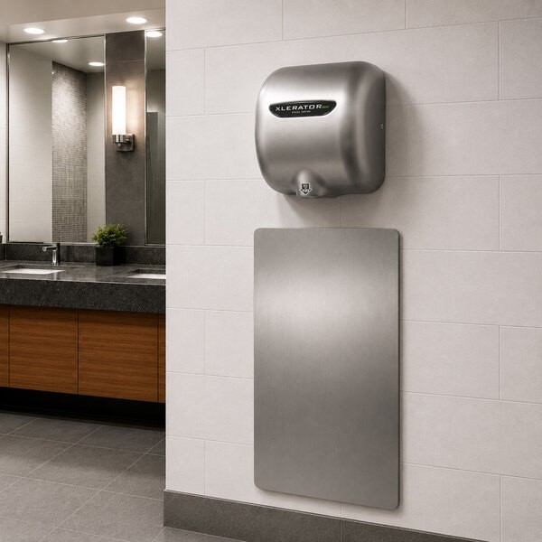 Excel 89S XLERATOR® Stainless Steel Antimicrobial Wall Guard for Hand Dryers – 2