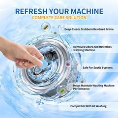 Luvoar Washing Machine Cleaner Tablets–24 Packs,Deep Cleaning Tablets For Pro