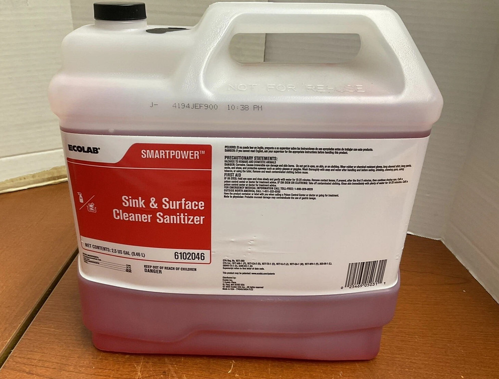 Ecolab 6102046 SMARTPOWER Sink & Surface Cleaner Sanitizer 2.5 Gallon