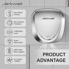 UL Approved Power Commercial Hand Dryer with HEPA Filter High Speed Automatic Wa
