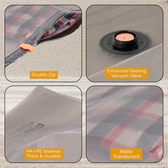 Rechargeable Wireless Pump Travel Vacuum Storage Bags, 15 Pack Portable Seal