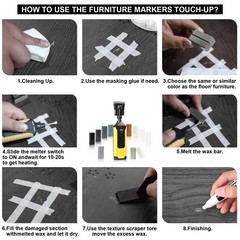 Hardwood Floor Repair Kit -11PCS Laminate Vinyl Wax with 8PCS Wood Gray
