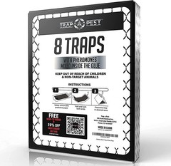 Clothing Moth Traps – 8 Pack – Non Toxic for Clothes 8 Pack, White