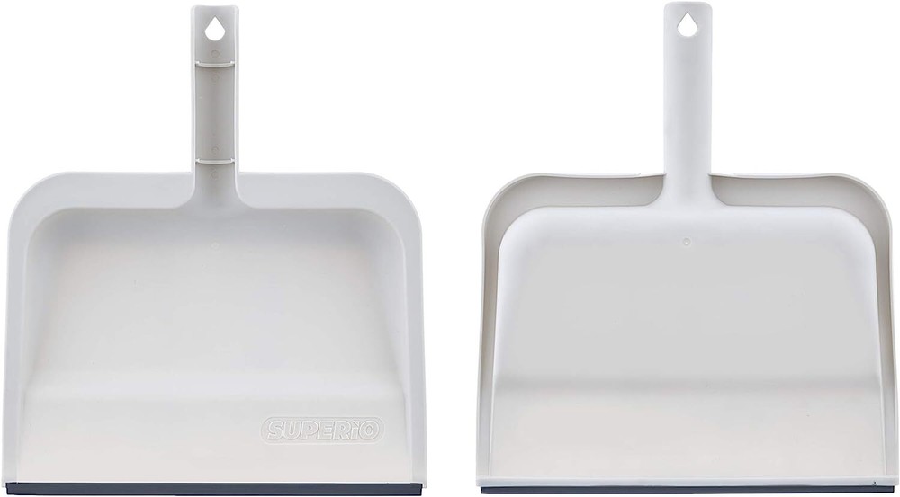 Superio Heavy Duty Clip-On Dustpan with Rubber Lip, 10″ wide Dustpan.