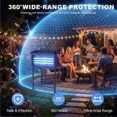Cordless Solar Bug Zapper Outdoor Fly Trap Insect Zapper 4500V Mosquito Zapper