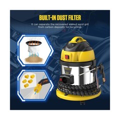 Walnut Blasting Cleaner Machine, with 2KG Walnut Sand & 5 Pcs Adapters Automo…