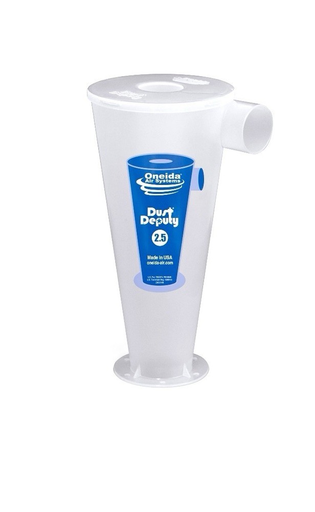 Oneida Air Systems Dust Deputy 2.5 DIY Cyclone Separator, Accessory Only, Clear.
