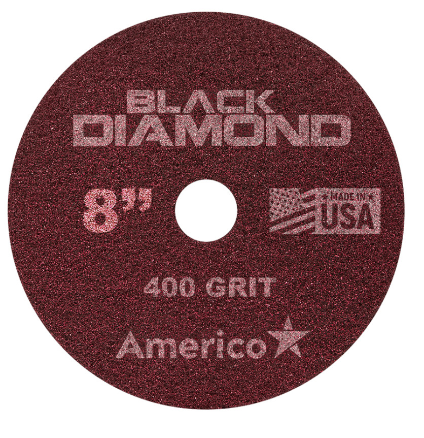 Americo Manufacturing 442108 Black Diamond 400 Grit Heavy Duty Floor Pads 8″ Red