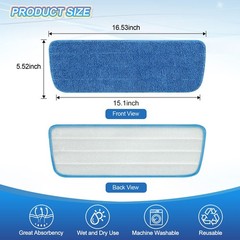 3 Pack 16.5“ Universal Fit Flat Mop Pads, Pads