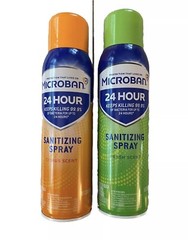 2 Cans Microban 24 Hour Sanitizing Spray 15 oz. Bundle- Fresh Scent/Citrus Scent