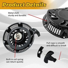 WOTIAN Recoil Pull Starter Assembly Compatible with Predator 420cc, Black