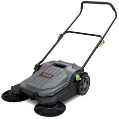 VEVOR Walk-behind Hand Push Floor Sweeper 25.6″ Width 5 Gallon Waste Container