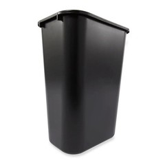 Rubbermaid 41 Qt Large Black Resin Rectangle Wastebasket