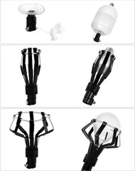 QWORK Professional Light Bulb Changer Kit – 3 Piece Set – 2.25 inches, Black