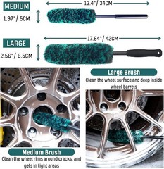 Professional 4 Pack Long Handle Wheel Brush Kit Color: 4 Pack (Green & Black)