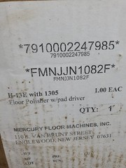 Mercury Hercules Floor Polisher / Buffer W / Pad Driver H-13E With 1305 175 RPM