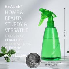 Bealee Spray Bottles 3-Pack, 16 Oz, Mist & 16 Ounces, Red, Blue, Green