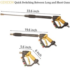 GDHXW High Power Washer Gun,Adjustable Pressure 33.6 inches, Black, yellow