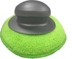 Polyte Microfiber Detailing Wax Applicator Pad w/2 Handles, 5 in, 12 Pa