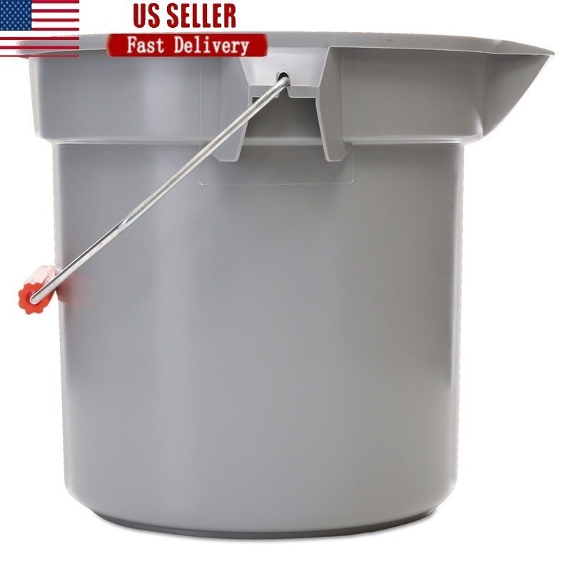 Heavy Duty Round Utility Bucket W/ Measuring Lines Wide Pour Spout Cleaning New