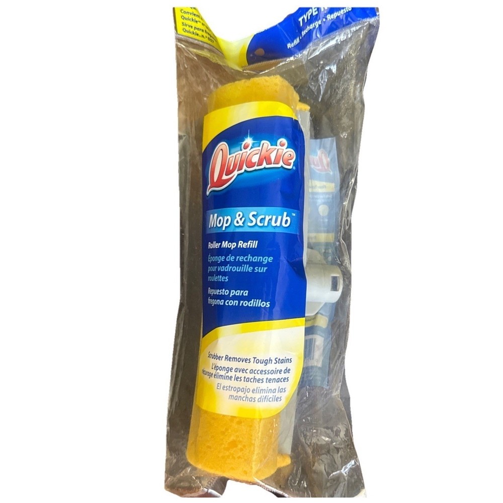 Quickie Mop Scrub Roller Refill Replacement Sponge Yellow New Type R #057