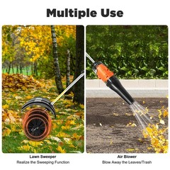 52cc Gas Power Handheld Sweeper Broom W/ Blower Driveway Turf Grass Snow Clean