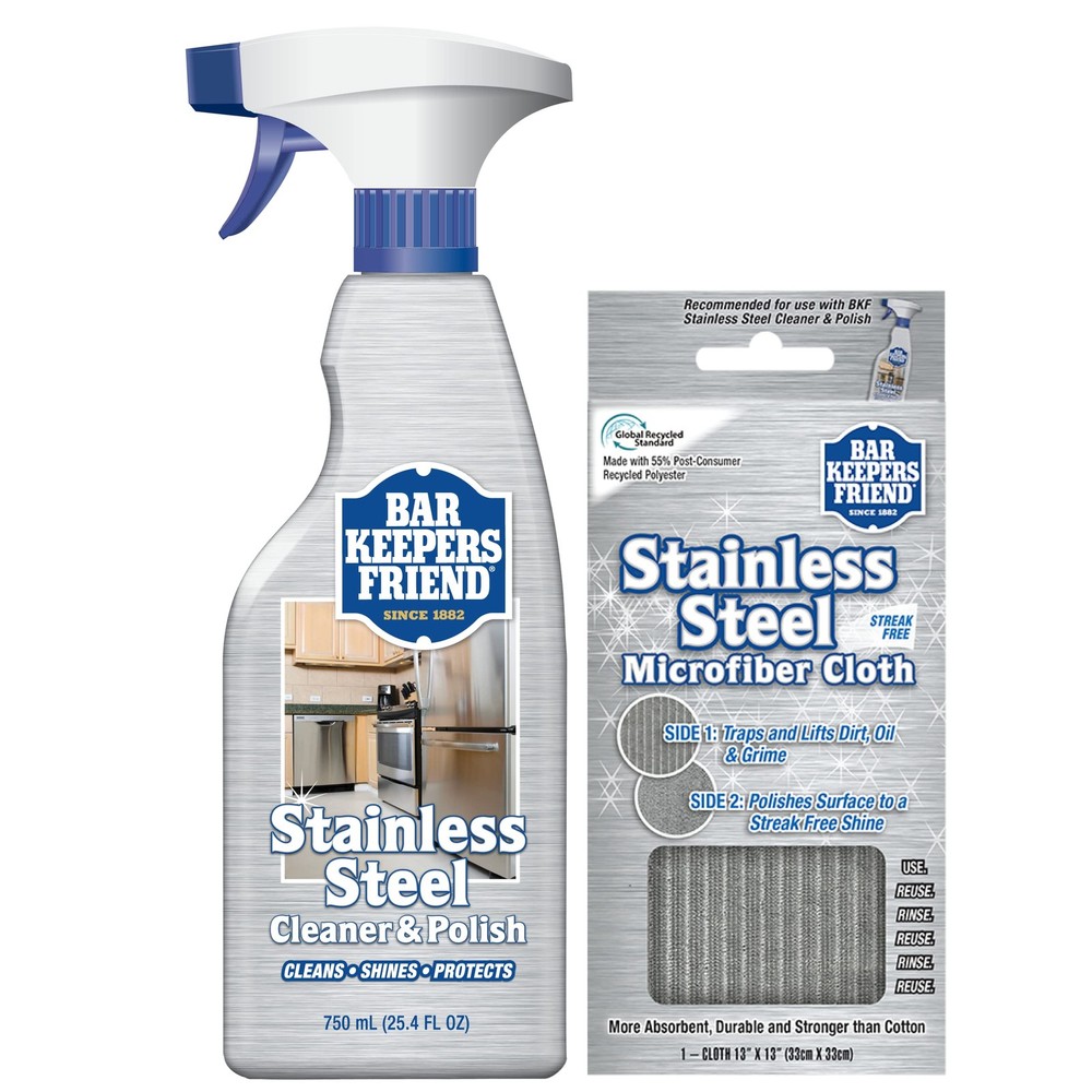 Bar Keepers Friend Stainless Steel Cleaner Spray (25.4 25.4 Fl Oz (Pack of 1)