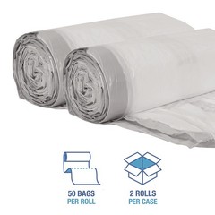 Boardwalk 1DK100 13 gal. 0.8 mil. Drawstring Kitchen – WT (50/RL, 2 RL/CT) New