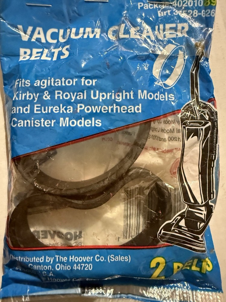 Hoover 40201089 Vacuum Replacement Belts Kirby, Royal Upright, 2/pk
