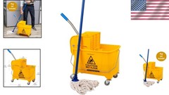 Ergonomic Mop Bucket with Wringer, Small Mop Compatible