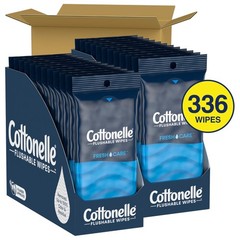 Cottonelle Fresh Care On-The-Go Flushable Wet 14 Count (Pack of 24), White