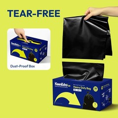 Heavy Duty Trash Bags 33 Gallon 30 Count, 1.0 Mil, Strong Black Garbage Bags,…