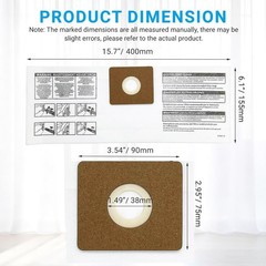 12 Pack 90667 Filter Bags for Shop-Vac 1-1.5 Gallon Wet/Dry Vacuum