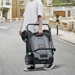 Walk-Behind Hand Push Floor Sweeper, 25.6″ Sweeping Width Floor Sweeper Manual N