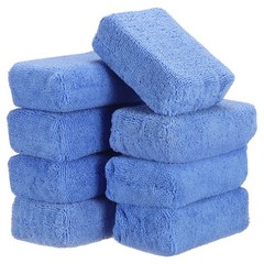 8pcs Microfiber Car Wash Sponge 4.7″x3.2″ Non-Scratch Foam Applicator Blue