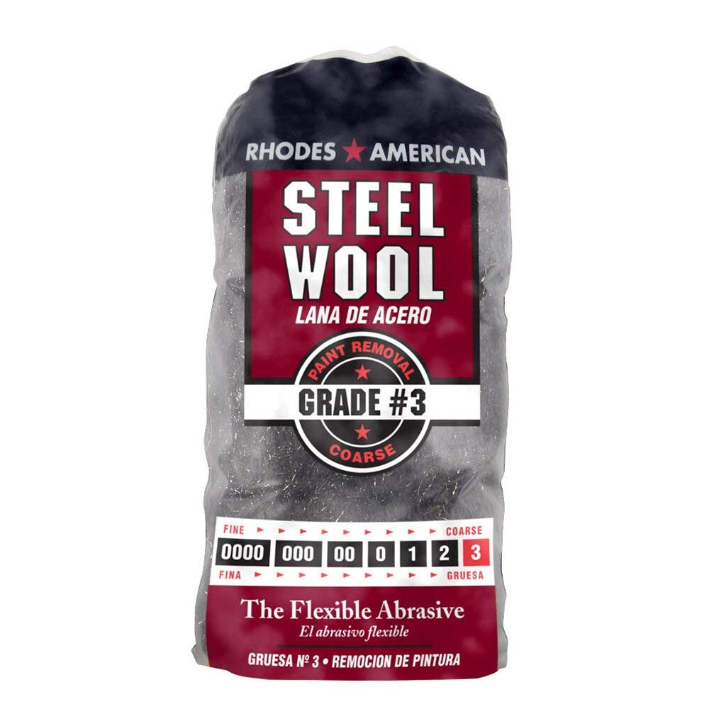 Homax Rhodes American Coarse Grade #3 Steel Wool – 12 Pads – Cleaning, Polishing