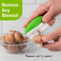Prep Solutions Palm Style Fruit Veggie Cleaning Brush Green