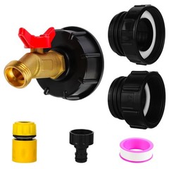 Mzcvriru 3-Size 275-330 Gallon IBC Tote Adapter, 2.44-inch, 2-inch, Black