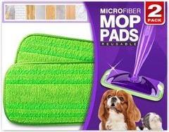 Orighty Reusable Mop Pads Compatible with Swiffer WetJet – Pack of 2, Green