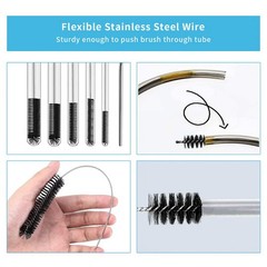 10PCS Flexible Drain Brush Straw Cleaner 10.24*3.15*1.57inch, Black