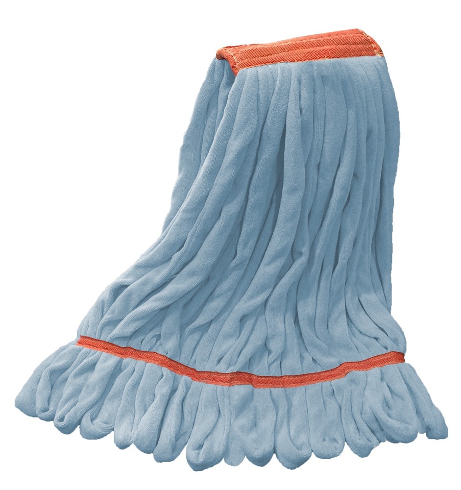 Microfiber Wet Mops : Large Blue Microfiber Tube Wet Mop w/Narrow Band – 3 Pack