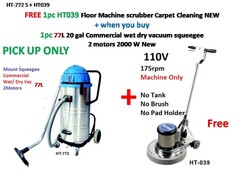 Free Floor Scrubber Machine+20gal Commercial wet dry vacuum manual squeegee New