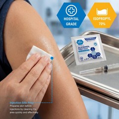 MED PRIDE Sterile Alcohol Prep Pads, Antiseptic, 200 Count (Pack of 1), White