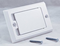 HAYDEN Central Vacuum Wall Inlet – White Square Door 1700-01 Vac Hose Outlet
