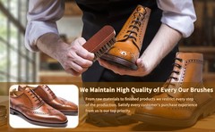 Professional 100% Horsehair Shoe Brush Premium Soft Horsehair Dauber Applicators