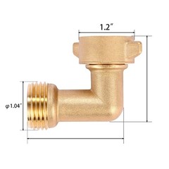 Sanpaint 2 Pack Garden Hose Elbow Connector 90 Degree, 3/4″ 3/4 inch, Brass